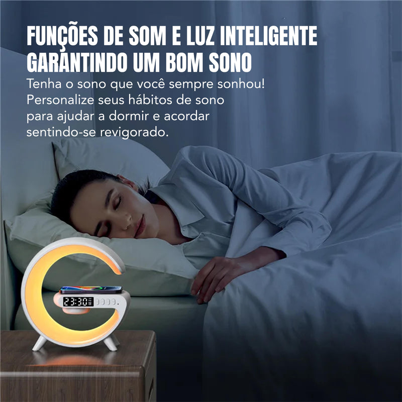 Carregador G-Steaker - Carregador Indução Smart, Luminária, Caixa de Som e Relógio